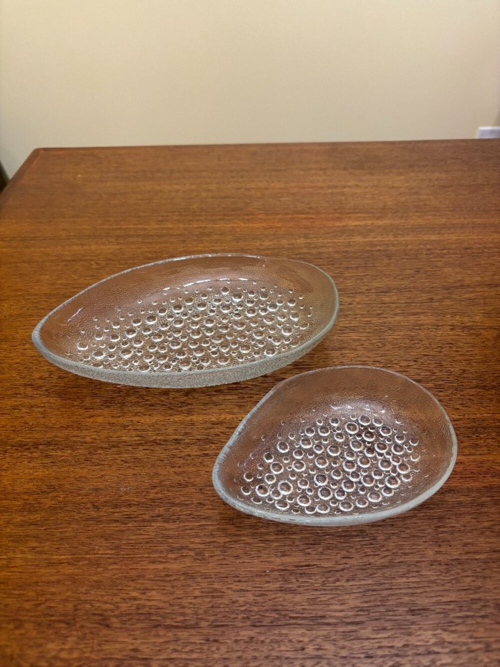 MCM Art Glass Snack Tray Dishes